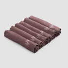 Servizio Tovaglioli in Lino Elegante e Bordo Piega, 6 Pezzi Colorati - Onestini Viadurini