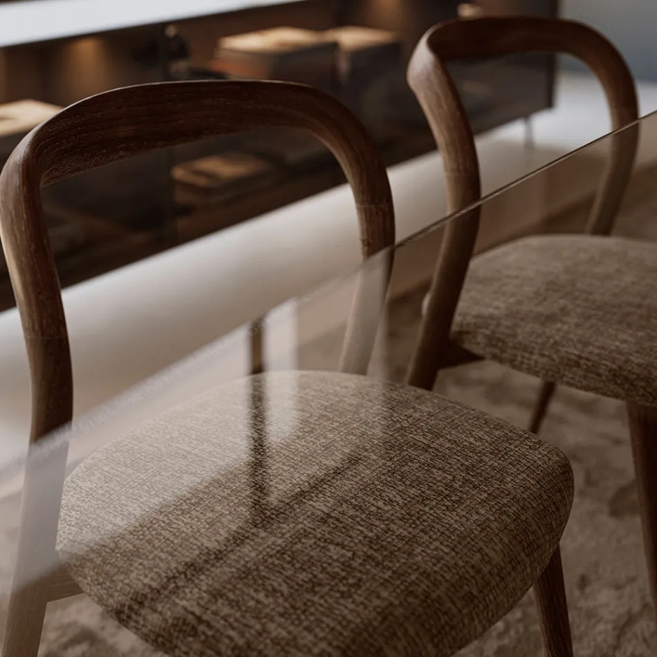 Set 4 Sedie da Pranzo Eleganti in Legno Massello di Design Made in Italy - Numa Viadurini