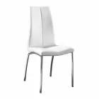 Set 4 sedie design moderno in ecopelle e metallo cromato Alba Viadurini