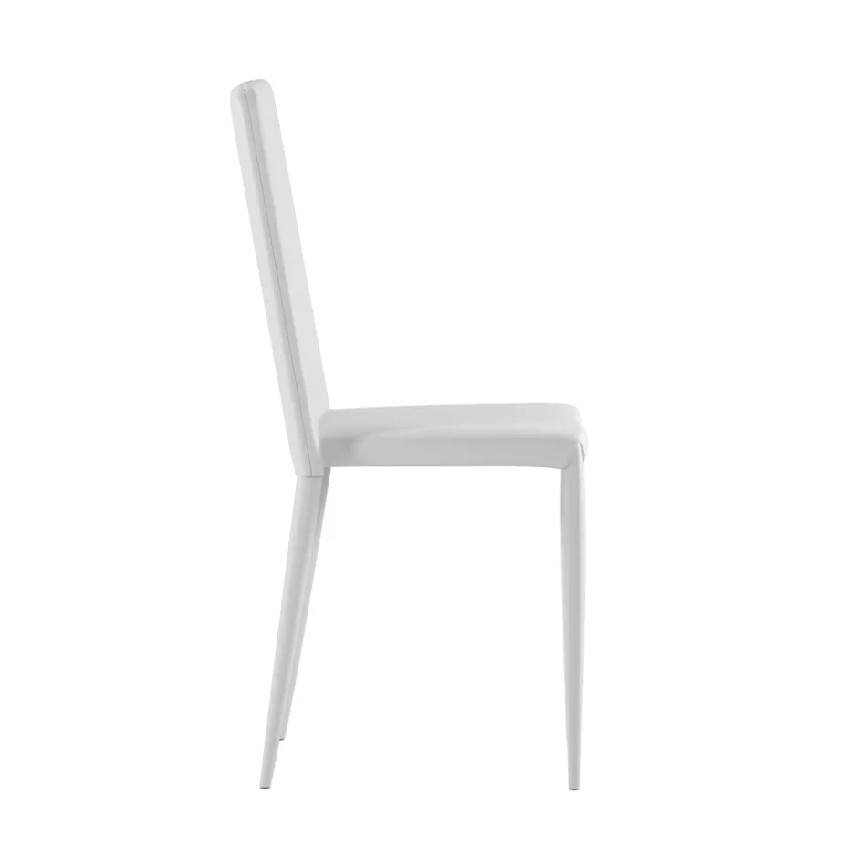Set 4 sedie moderne in ecopelle bianche, grigie o tortora - Dora Viadurini