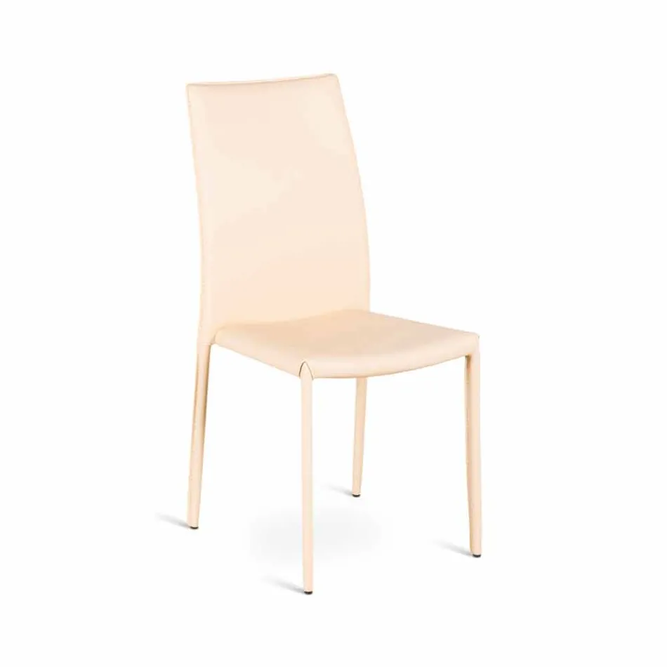 Set 4 sedie moderne in ecopelle Gioia, interamente rivestite Viadurini