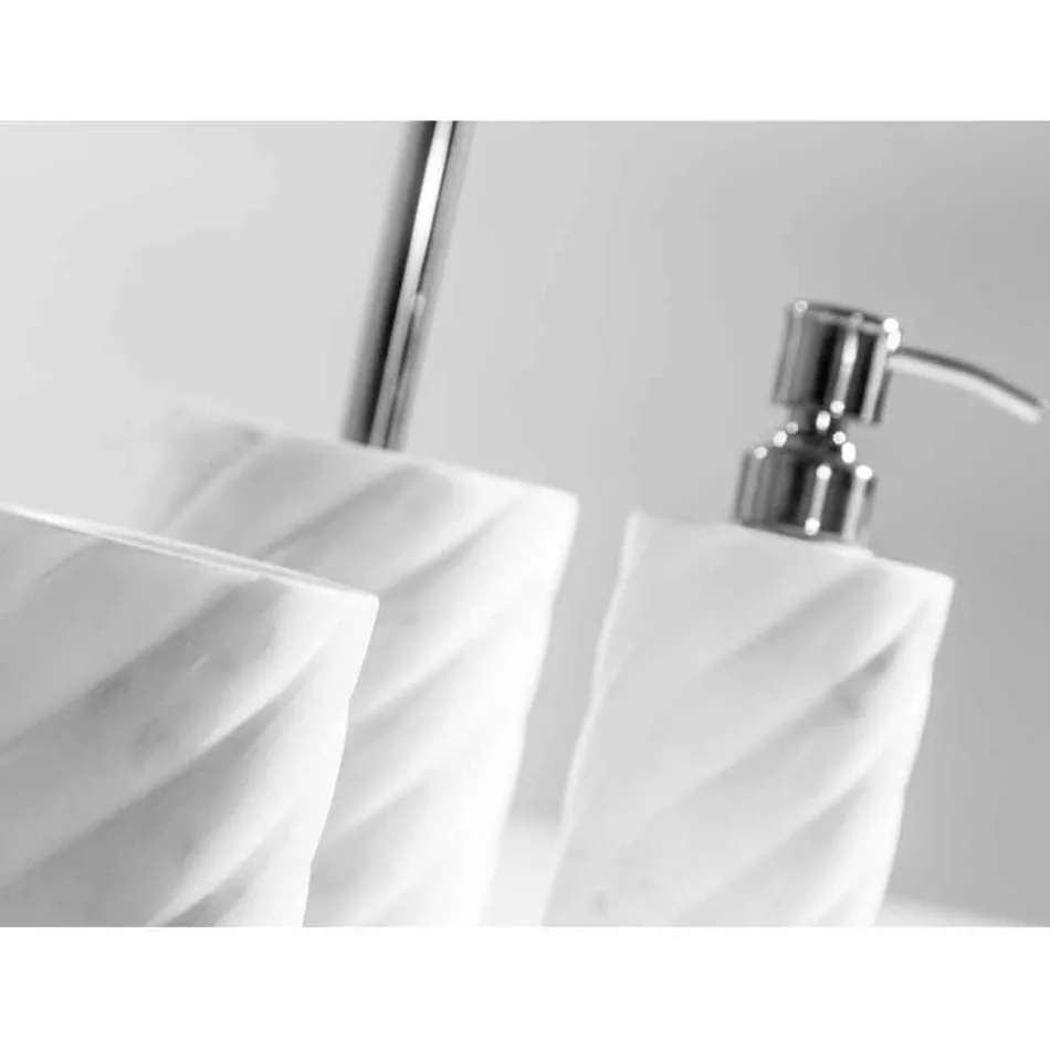 Set accessori di design da bagno in marmo di Calacatta Monza Viadurini