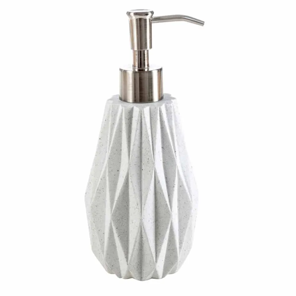 Set accessori moderni da bagno da appoggio in resina bianca Levice Viadurini