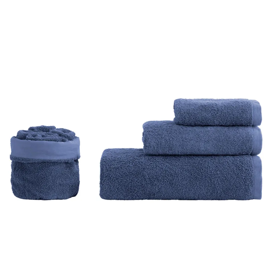 Set Bagno 8 Pezzi in Spugna di Puro Cotone Tutto Tinto in Capo - Smooth Viadurini