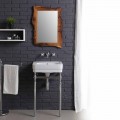 Set bagno con lavabo vintage su struttura e specchio in briccola Creativity