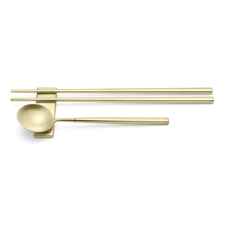 Set Composto da Cucchiaio Frutta, Bacchette e Poggia Posate - Osaka Viadurini