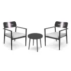Set di 2 Poltrone con Tavolino in Alluminio di Diverse Finiture - Souvenir Viadurini