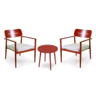 Set di 2 Poltrone con Tavolino in Alluminio di Diverse Finiture - Souvenir Viadurini