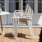 Set di 4 Sedie da Giardino in Alluminio e Batyline - Lucente Viadurini