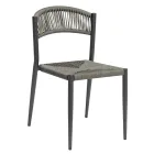 Set di 4 Sedie in Alluminio e Twist Wicker Colorato - Tavira Viadurini