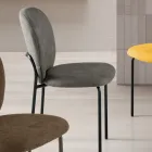 Set di Due Sedie in Tessuto Imbottite e Struttura in Metallo Verniciato - Lior Viadurini