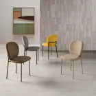 Set di Due Sedie in Tessuto Imbottite e Struttura in Metallo Verniciato - Lior Viadurini