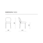 Set di Due Sedie in Tessuto Imbottite e Struttura in Metallo Verniciato - Lior Viadurini