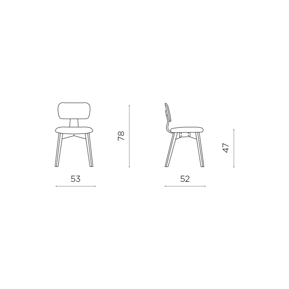 Set Due Sedie Con Finitura Effetto Legno e Seduta in Tessuto Imbottito - Antea Viadurini