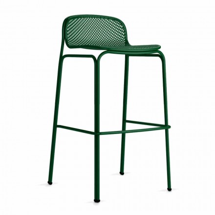 Sgabelli da Bar Alti Impilabili in Metallo Made in Italy, 2 Pezzi - Viviette Viadurini
