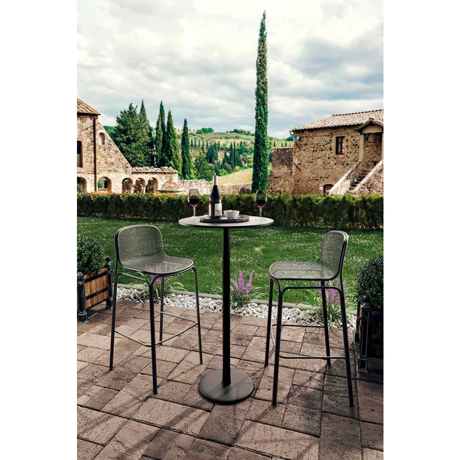 Sgabelli da Bar Alti Impilabili in Metallo Made in Italy, 2 Pezzi - Viviette Viadurini