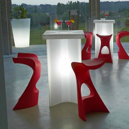 Sgabello alto colorato Slide Koncord design moderno prodotto in Italia Viadurini