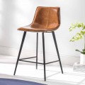 Sgabello Base 4 Gambe, H 65 in Ecopelle Effetto Cuoio - Ovidio