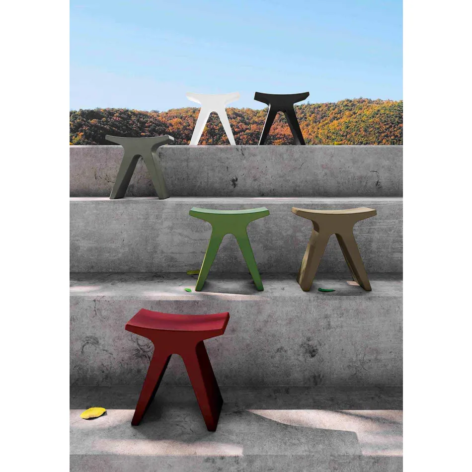 Sgabello Basso da Esterno in Polipropilene Made in Italy - Prue Viadurini