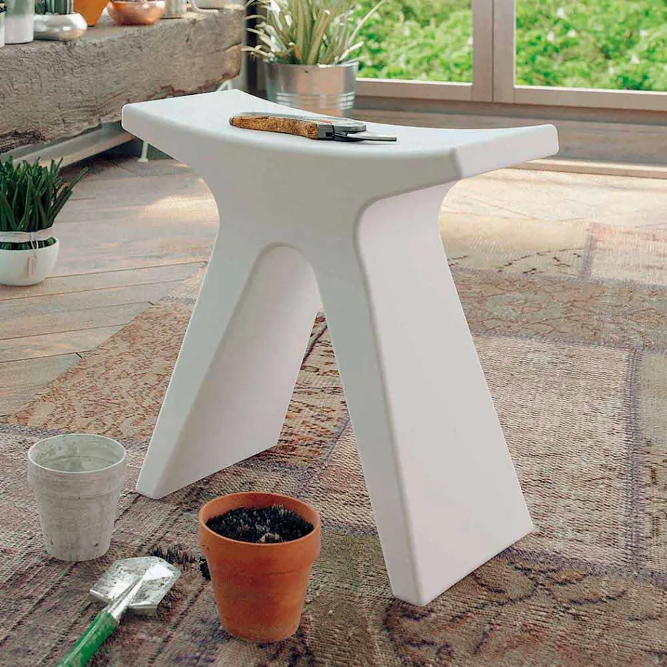 Sgabello Basso da Esterno in Polipropilene Made in Italy - Prue Viadurini
