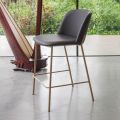 Sgabello con Base in Metallo e Seduta in Ecopelle Made in Italy - Edera