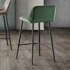 Sgabello con Gambe in Metallo e Seduta Monoscocca in Tessuto Made in Italy - Hinata Viadurini