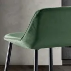 Sgabello con Gambe in Metallo e Seduta Monoscocca in Tessuto Made in Italy - Hinata Viadurini