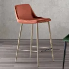 Sgabello con Gambe in Metallo e Seduta Monoscocca in Tessuto Made in Italy - Hinata Viadurini