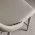 Sgabello con Schienale, Base in Metallo di Design - Berenice Viadurini
