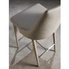 Sgabello con Schienale, Base in Metallo di Design - Berenice Viadurini
