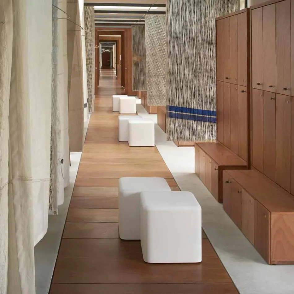 Sgabello cubo morbido poliuretano Slide Soft Cube di design made Italy Viadurini