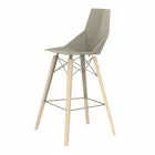 Sgabello da Bar per Interni in Legno e Plastica Vari Colori - Faz Wood by Vondom Viadurini