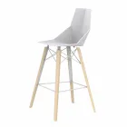 Sgabello da Bar per Interni in Legno e Plastica Vari Colori - Faz Wood by Vondom Viadurini