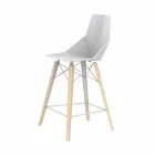 Sgabello da Cucina Design in Legno e Plastica Vari Colori - Faz Wood by Vondom Viadurini