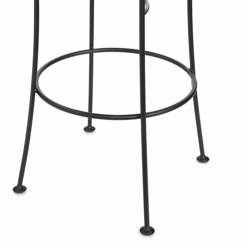 Sgabello da Giardino Artigianale in Ferro con Poggiapiedi Made in Italy - Sireo Viadurini