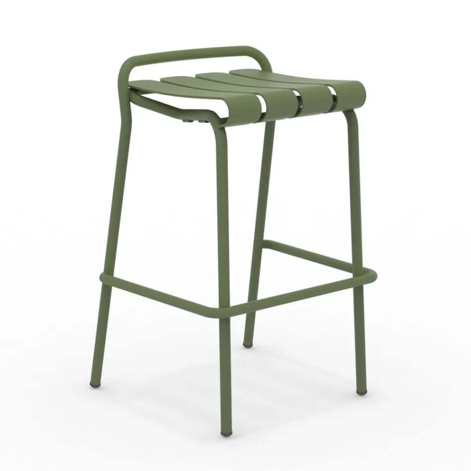 Sgabello da Giardino Realizzato Interamente in Alluminio - Risplendente Viadurini