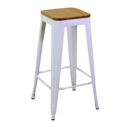 Sgabello da Interno e Esterno in Ferro Altezza 76 cm - Cancelleria Viadurini