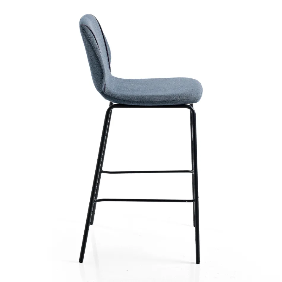 Sgabello da Soggiorno Design Moderno Elegante in Tessuto con Bordino - Scarat Viadurini