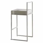 Sgabello Fisso in Ecopelle, Design Moderno H 65 cm- Alina Viadurini