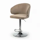 Sgabello Girevole con Seduta in Velluto e Base in Acciaio Made in Italy - Adria Viadurini