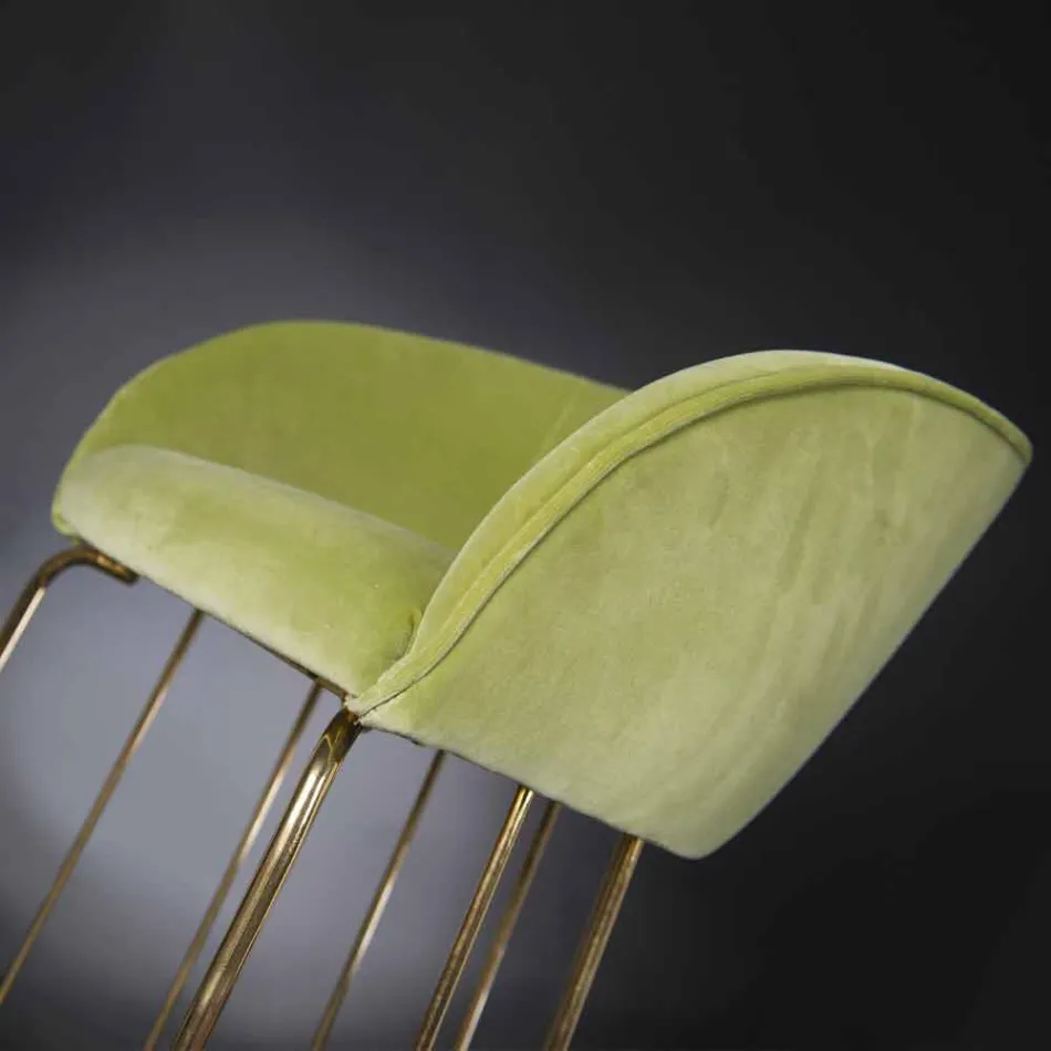 Sgabello Imbottito e Rivestito con Struttura in Metallo Made in Italy - Anversa Viadurini