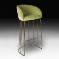 Sgabello Imbottito e Rivestito con Struttura in Metallo Made in Italy - Anversa