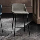Sgabello in Tessuto e Metallo Antracite Design Made in Italy- Marianet Viadurini