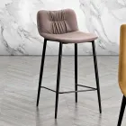 Sgabello in Tessuto Fibrato Effetto Pelle e in Metallo Made in Italy - Gohan Viadurini