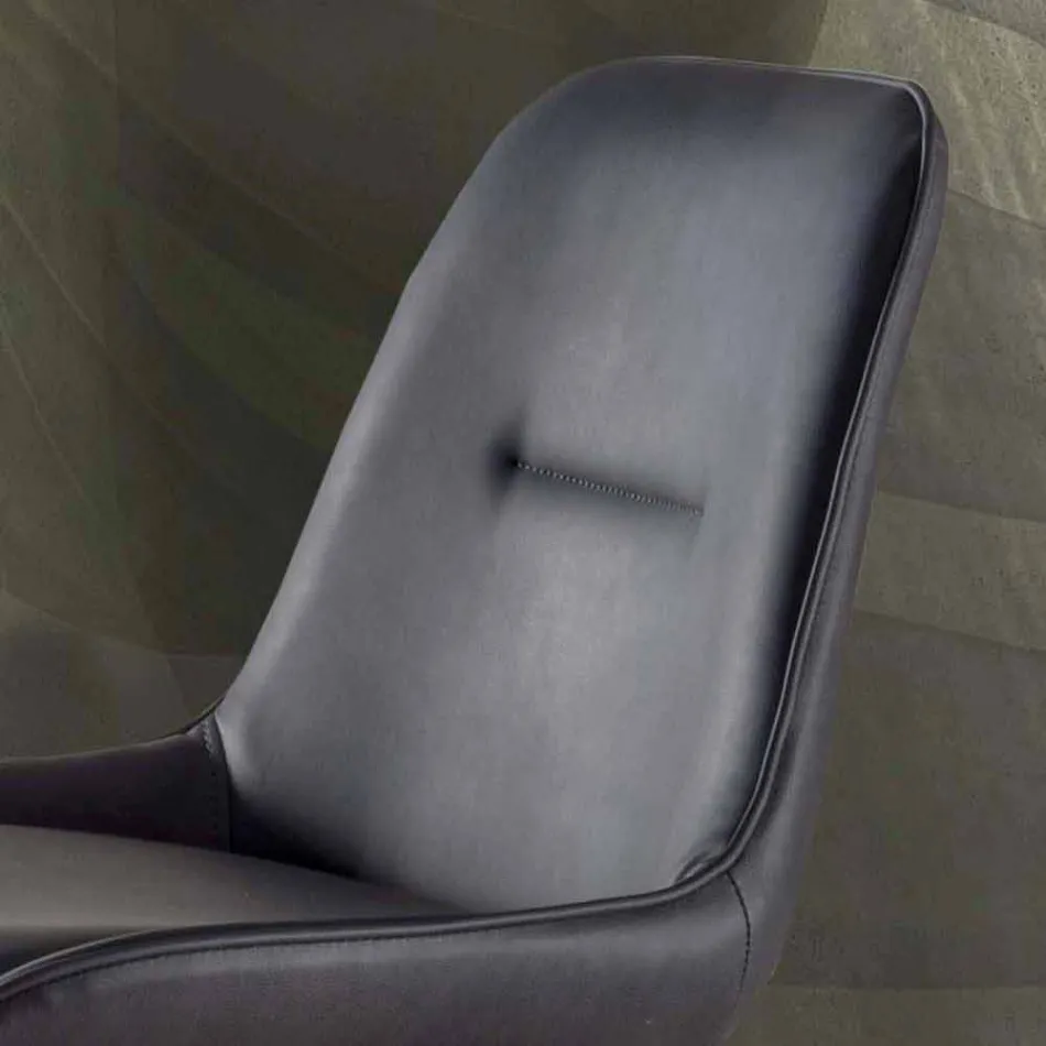 Sgabello Moderno H 80 cm, Seduta in Ecopelle Nabuk - Ines Viadurini