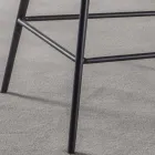 Sgabello Moderno H 80 cm, Seduta in Ecopelle Nabuk - Ines Viadurini