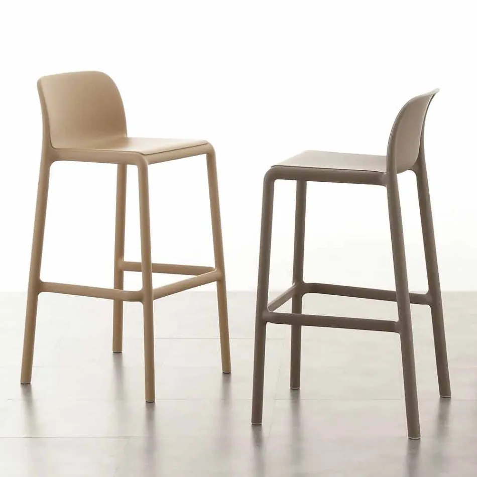 Sgabello resina H65 e fiberglass design moderno prodotto Italia Grosseto Viadurini