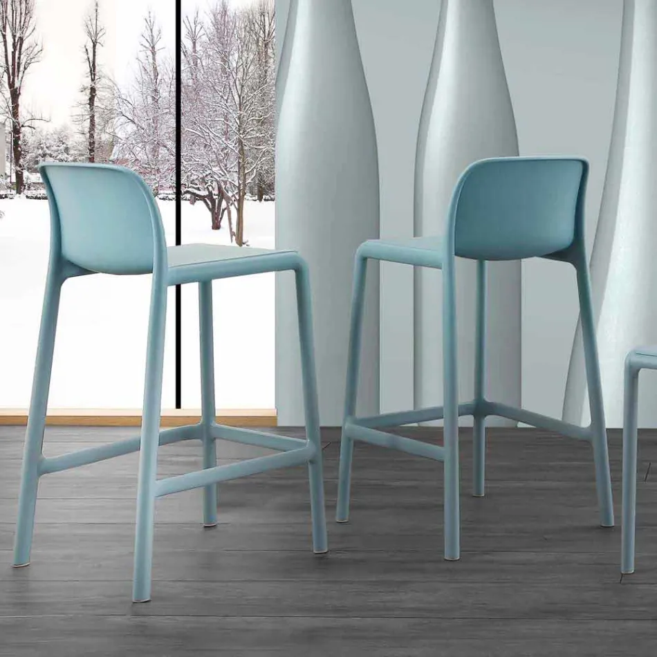 Sgabello resina H65 e fiberglass design moderno prodotto Italia Grosseto Viadurini