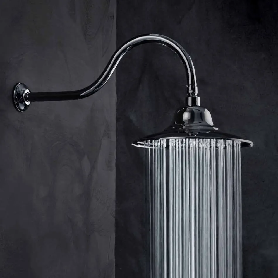 Soffione Classico in Acciaio con Braccio Doccia in Ottone Made in Italy - Jeko Viadurini