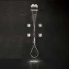 Soffione Doccia da Parete con Getto a Doccia e Cascata Made in Italy - Como Viadurini